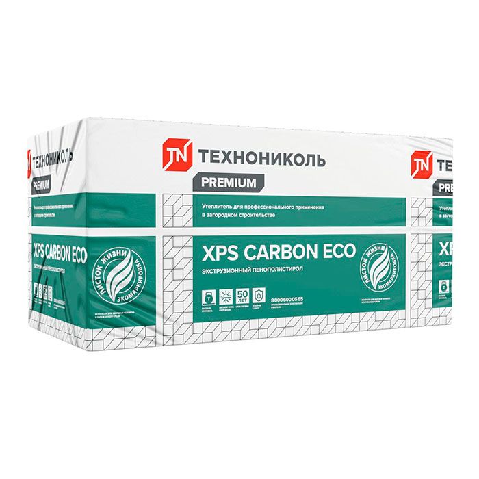 Пенополистирол экструдированный 50мм 580х1180мм ТН XPS Carbon ECO L